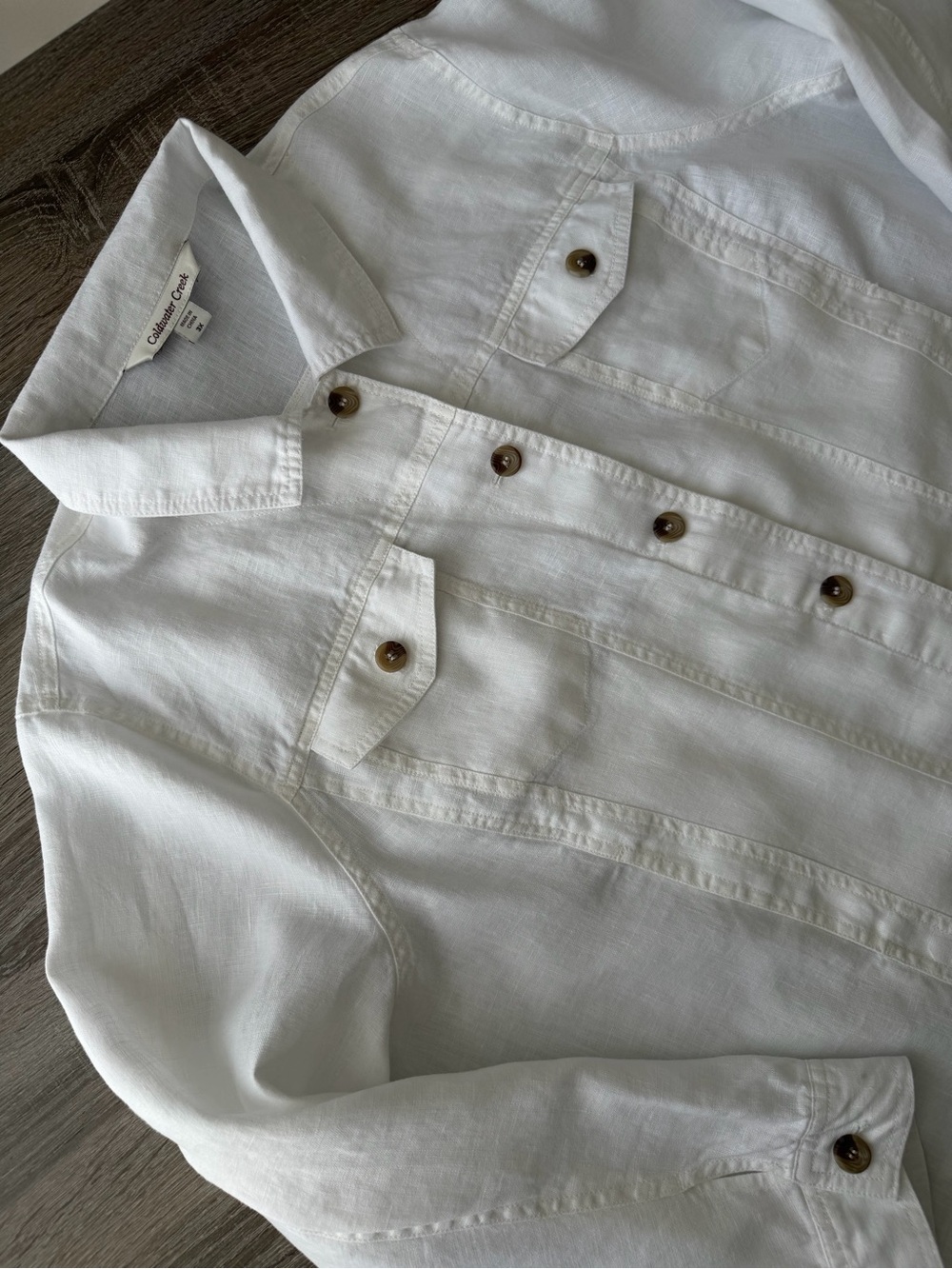 Coldwater Creek Journeys Lightweight Washable Linen Jacket 3X - Picture 3 of 11
